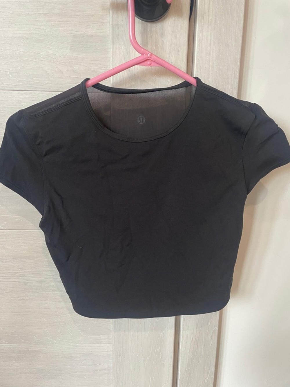 lululemon athletica Black Cropped Athletic Tee